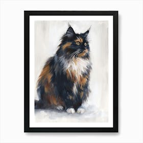 Norwegian Forest Cat Painting 2 Art Print