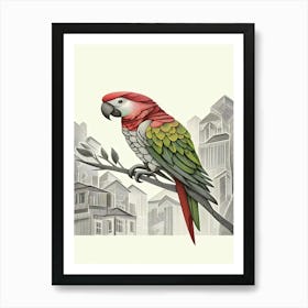 Fiesta Parrot In The City Art Print