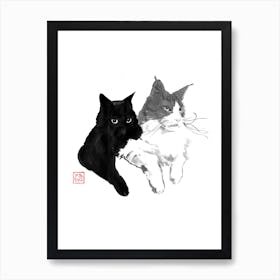 2 Cats Art Print