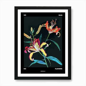 No Rain No Flowers Poster Gloriosa Lily 4 Art Print