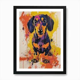 Dachshund Acrylic Painting 11 Art Print