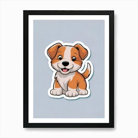 Cute Dog Sticker Art Print