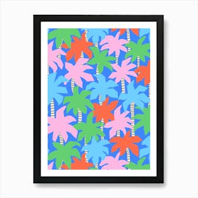 Colorful Palm Trees Pattern Art Print