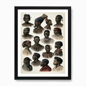 Vintage Meyers 11 Völker Afrikanisch 2 Art Print