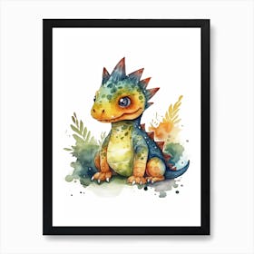 Citipati Cute Dinosaur Watercolour 3 Art Print