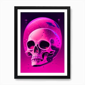 Skull With Cosmic Themes 3 Pink Pop Art Art Print