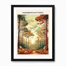 Magoebaskloof Forest Midcentury Travel Poster Art Print