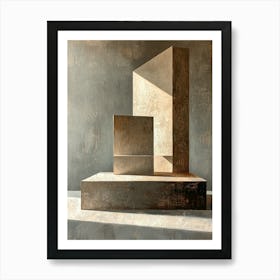 Abstract Geometric Architecture – Minimalist Modern Art In Neutral Tones Art Print