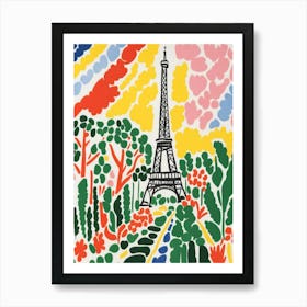 Paris Eiffel Tower Matisse Style 1 Art Print