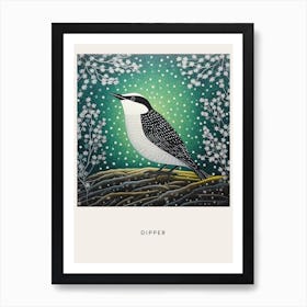 Ohara Koson Inspired Bird Painting Dipper 4 Poster Art Print