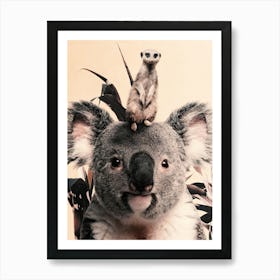 Koala and Meerkat Art Print