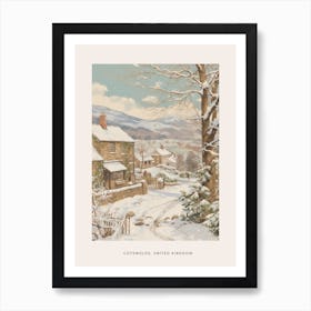 Vintage Winter Poster Cotswolds United Kingdom 3 Art Print