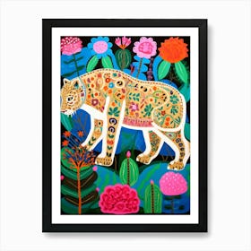 Maximalist Animal Painting Jaguar 3 Art Print