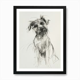 Glen Of Imaal Terrier Dog Charcoal Line 1 Art Print