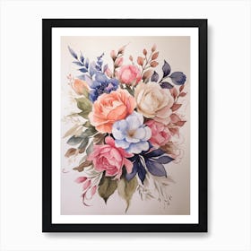 Watercolor Flowers Art Print