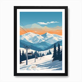 Telluride Ski Resort   Colorado, Usa, Ski Resort Illustration 1 Simple Style Art Print