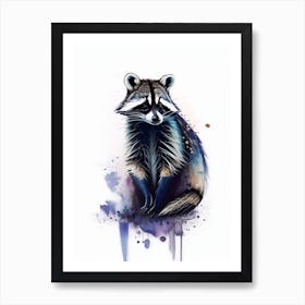 Raccoon Watercolour 2 Art Print