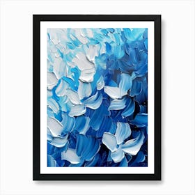 Abstract Blue And White Painting 3 Art Print