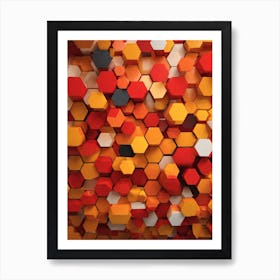 3d Hexagonal Background 2 Art Print