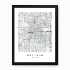 Orlando Florida Street Map Minimal Color Art Print