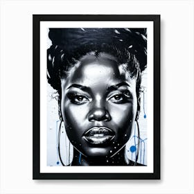 Graffiti Mural Of Beautiful Black Woman 14 Art Print