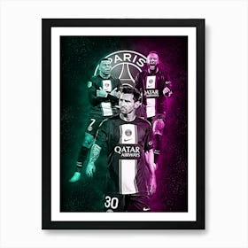 Messi Neymar Mbappe Style Art Print