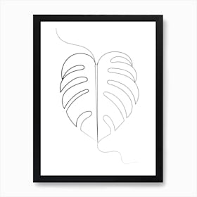 Swiss Cheese Plant Leaf Art Print