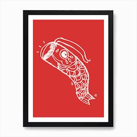 Koi Fish Red Art Print