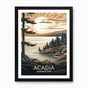 Acadia National Park Vintage Travel Poster 11 Art Print