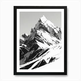 Black And White Mountain Poster