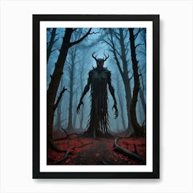 DARK Creature in The Spooky Woods Art Print