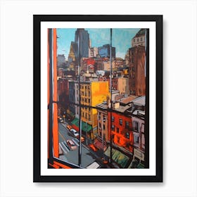 A Window View Of New York In The Style Of Pop Art 1 Art Print