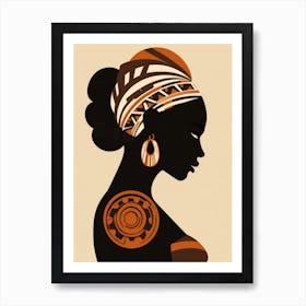 African Woman Silhouette 1 Art Print