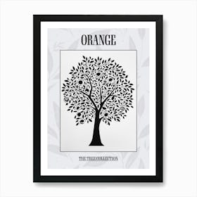 Orange Tree Simple Geometric Nature Stencil 11 Poster Póster