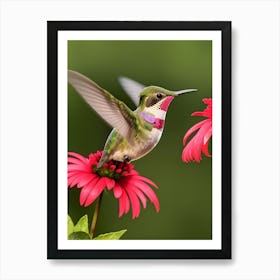 Male Ruby Throated Hummingbird -Reimagined Art Print