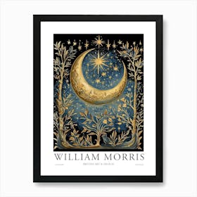 William Morris Art Sun Moon Night Eclipse Morris Exhibition Print Botanical Poster Gold Vintage Art Print