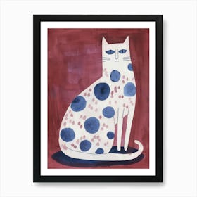 Polka Dot Cat 14 Art Print