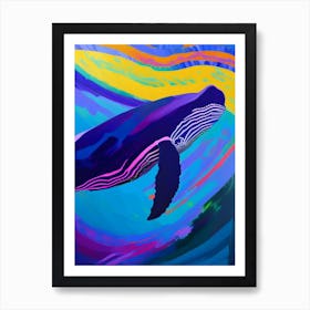 Humpback Whale Abstract Brushstroke Painting Art Print