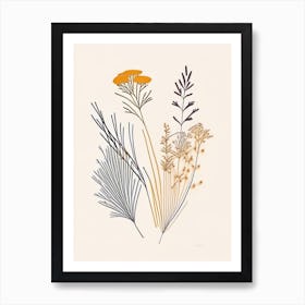 Caraway Spices And Herbs Minimal Line Drawing 4 Art Print