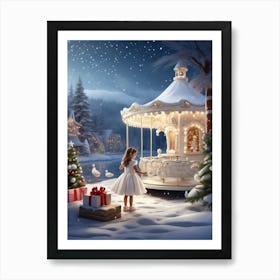 Christmas Carousel Art Print