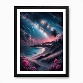 Night At The Beach 1 Art Print