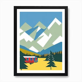 Breckenridge, Usa Midcentury Vintage Skiing Poster Art Print