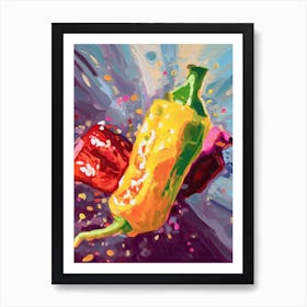 Red Peppers Oil Painting 3 Art Print