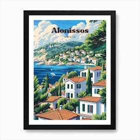 Alonissos Greece Coast Travel Art Art Print