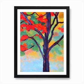Pitch Pine tree Abstract Block Colour Art Print