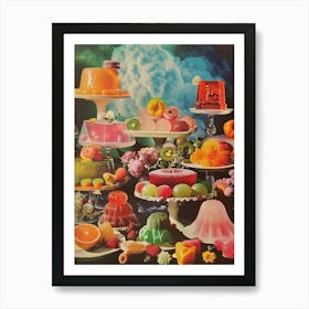 Jelly Dessert Platter Retro Collage Art Print