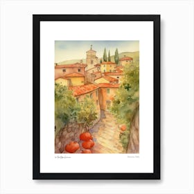 Montepulciano, Tuscany, Italy 3 Watercolour Travel Poster Art Print