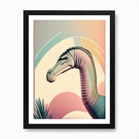 Apatosaurus Pastel Dinosaur Art Print