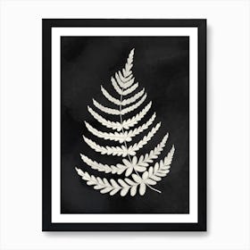 Fern Leaf Black and White 2 Art Print