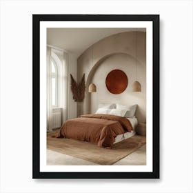 Bedroom With Arched Window Art Print